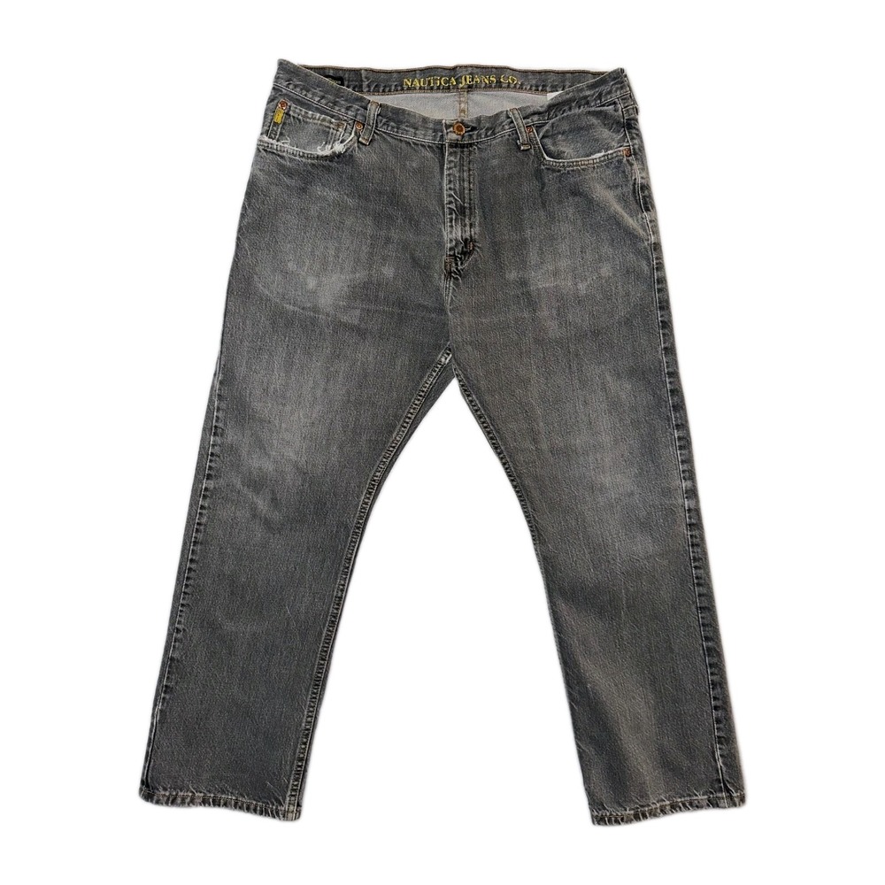 Vintage Nautica Mens Size 36x30 Jeans Gray Denim Light Wash Y2k Straight Fit